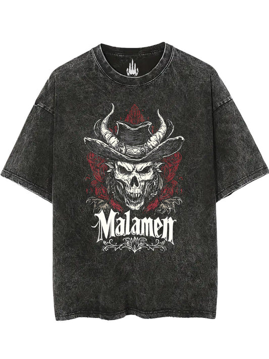 Malame T-shirt - Acid Wash Oversize T-Shirt - 250 GSM